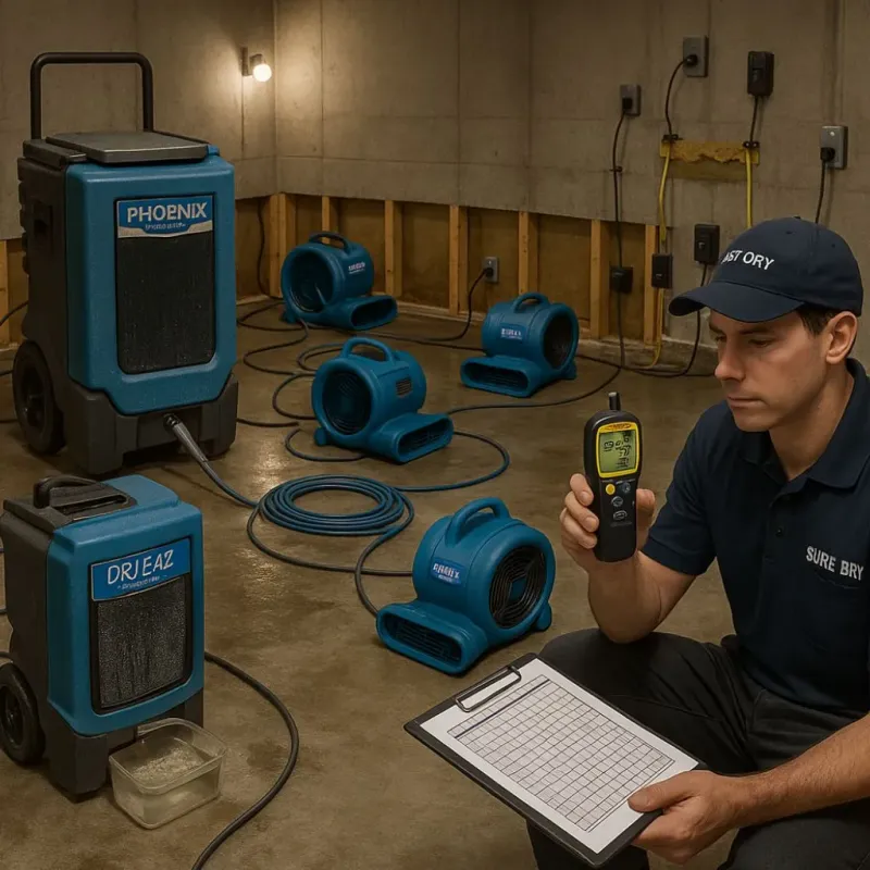 Structural Drying and Dehumidification process in Clyde, TX